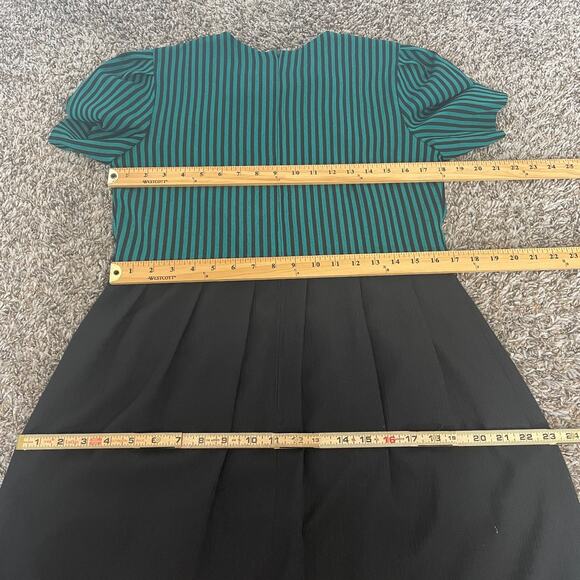 Vintage Dress Size Medium Large Green Black Layered Look Gothic Steampunk 90s - Picture 13 of 16